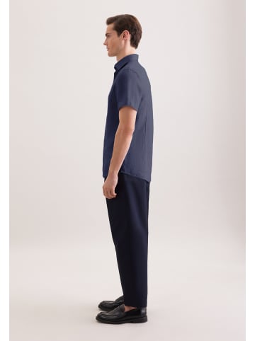 Leinenhemd Slim in Dunkelblau