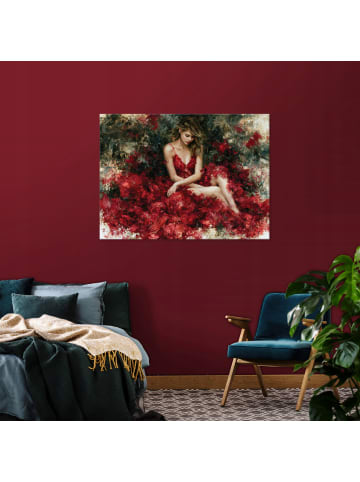 Leinwandbild Frau in Rot