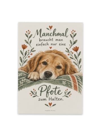 Ansichtskarte Hund herzlich Design mit Spruch in Weiß