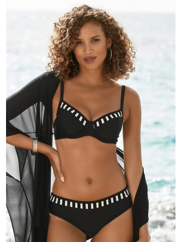 Bügel-Bikini in schwarz-weiß-goldfarben