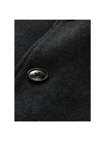 Mantel in dark grey melange twill