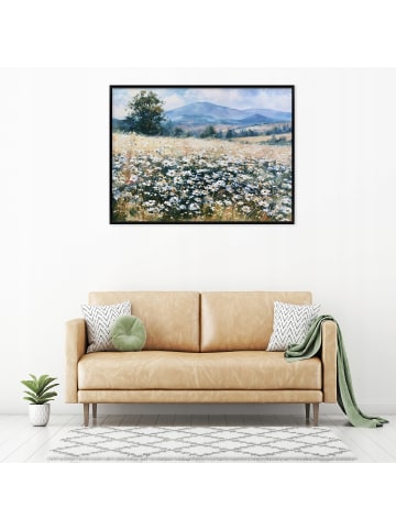 Bilder mit Rahmen Wildblumen in Beige