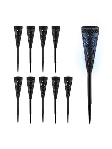 10 x Solarlampe in Schwarz