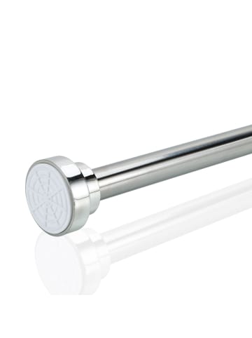 Duschvorhangstange Teleskopstange Ausziehbar Edelstahl in 81 - 148 cm in SILBER