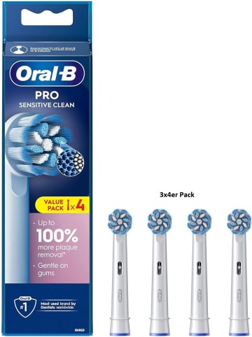 Pro Sensitive Clean Aufsteckbürsten X-förmige 12 Stück Zahnbürsten Weiß