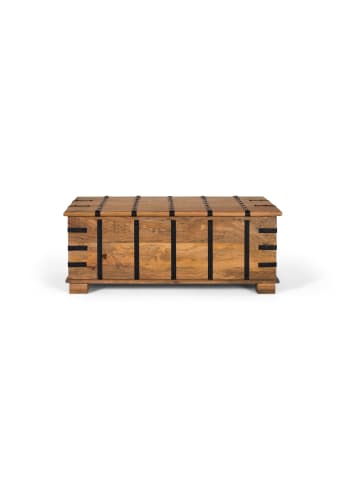 Koffertisch aus massivem Mangoholz mit natürlichem Finish in Brown
