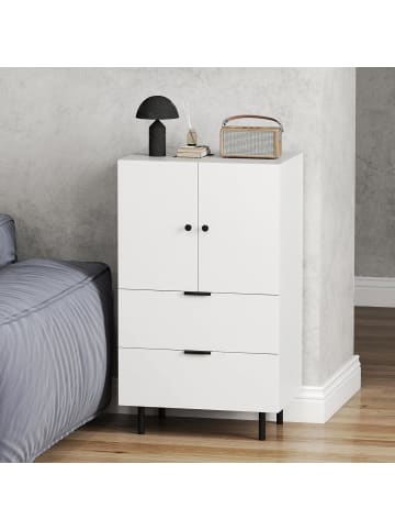 Sideboard Holz mit Metallbeinen in Weiß