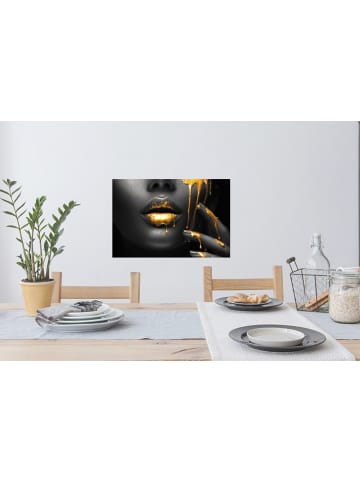 Wandtattoo Gesicht gold schwarz