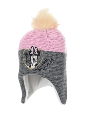 Wintermütze mit Bommel in Grau