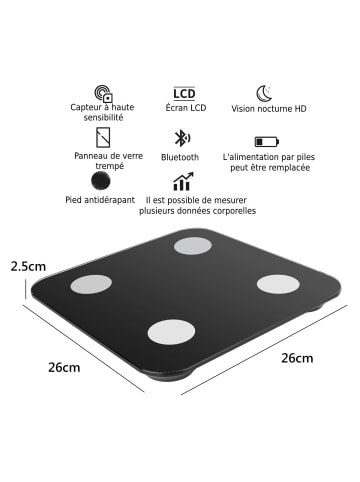 Digitale Bluetooth-Waage in Schwarz