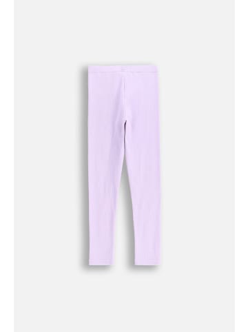 Gerippte Leggings mit langem Hosenbein in violett