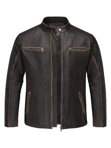 Lederjacke JUNEAU in Schwarz-Braun