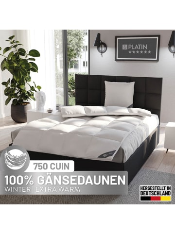 Extra warme Gänsedaunendecke "Platin" in weiß