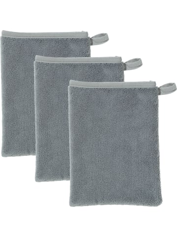 Frottier Abschminkhandschuh 3er-Pack in grau
