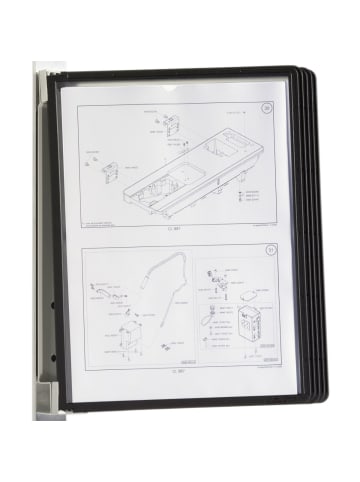 Wandhalter für Sichttafeln A4 Vario Magnet Wall 5 mit 5 Tafeln schwarz