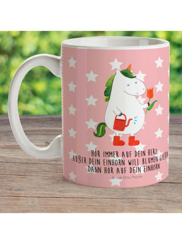 Kinderpott Einhorn Gärtner mit Spruch in Rot Pastell
