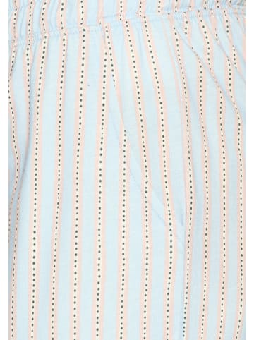 Pyjamahose in blau-rosa gestreift
