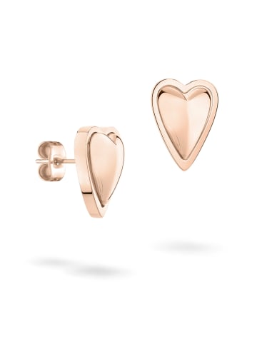Ohrstecker Metal Heart in roségold