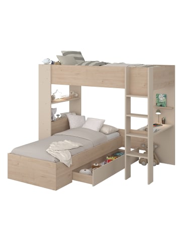 ETAGENBETT Parisot Oasis 1 mit Bettschublade 90x200 Holzdekor Eiche