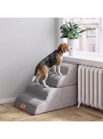 Hundetreppe 4 Stufen Abnehmbar in Grau