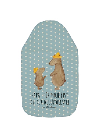 Wärmflasche Bären mit Hut mit Spruch in Blau Pastell