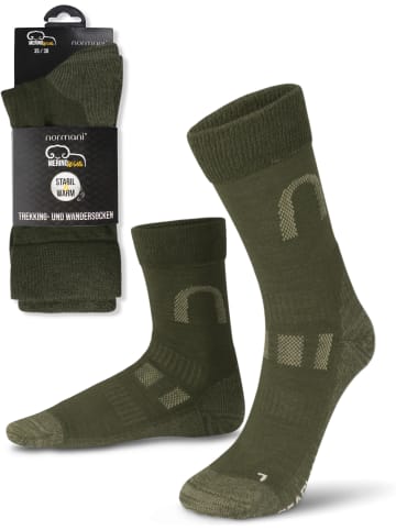 2 Paar Merinowollsocken Wander- und Trekkingsocken Melton in Oliv