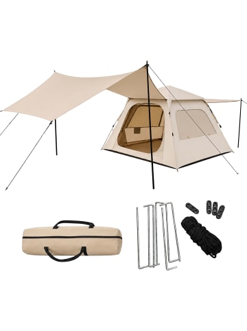 Campingzelt in Beige – (B)240 x (H)155 x (T)240 cm