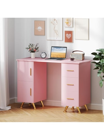 Maniküretisch mit Schubladen in Rosa