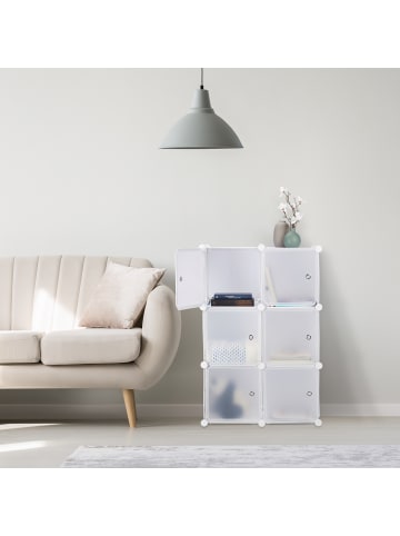 Regalsystem in Weiß - (B)66 x (H)98 x (T)32 cm