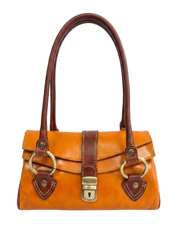 Tasche mit Henkel in YELLOW + BROWN