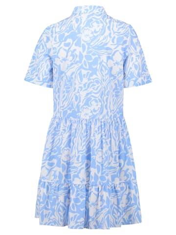 Blusenkleid mit Taschen in Weiß/Blau