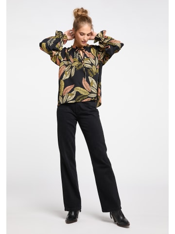 Damen Blusenshirt in Schwarz Mehrfarbig