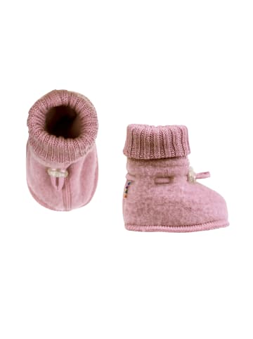 Booties Krabbelschuhe Merino-Wolle in old rose