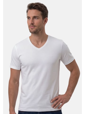 Unterhemd / Shirt Kurzarm Basic in Weiß / schwarz / beige