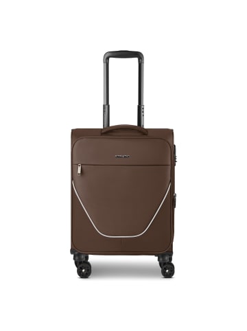 taska 4 Rollen Kabinentrolley S 55 cm mit Dehnfalte coffee