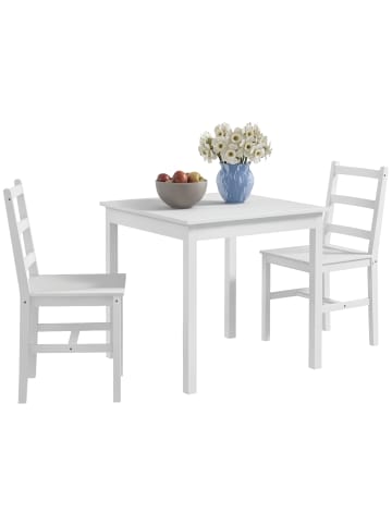 Essgruppe in Weiß 75L x 75B x 75H cm