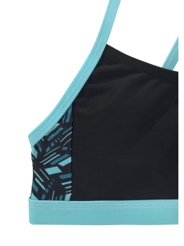 Bustier-Bikini in schwarz-blau