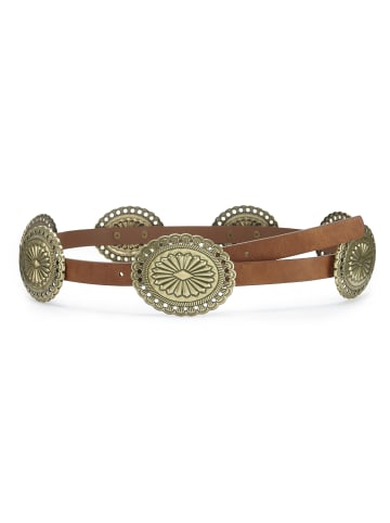 Taillengürtel in camel / goldfarben