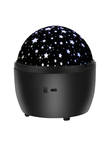 Nachtlichtprojektor und Bluetooth-Lautsprecher in Schwarz