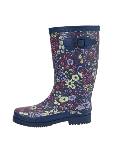 Gummistiefel Flower Langschaft in blau mit Blumenprint