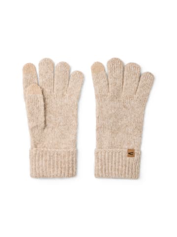 Strickhandschuhe mit Logo in Beige