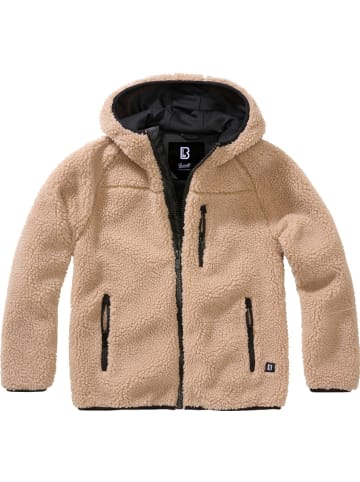Kinder Fleecejacke/Fleecepullover "Kids Teddyfleece Jacket Hooded" in Braun