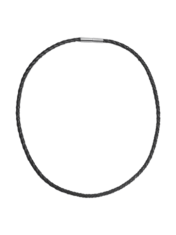 Leder-Kette aus Echtleder in schwarz