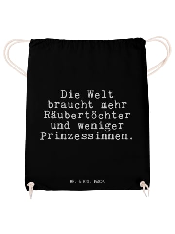 Sportbeutel Die Welt braucht mehr... mit Spruch in Schwarz