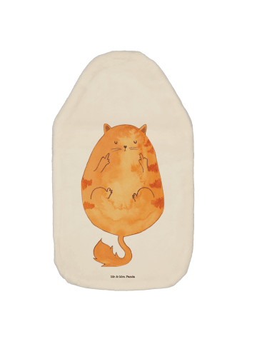 Wärmflasche Katze Frühaufsteher ohne Spruch in Weiß