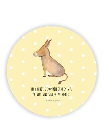 Magnet Esel mit Spruch in Gelb Pastell