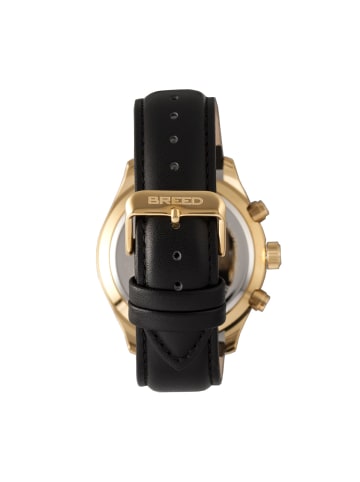 Maverick Chronograph Lederarmbanduhr mit Datumsanzeige in Gold/Black