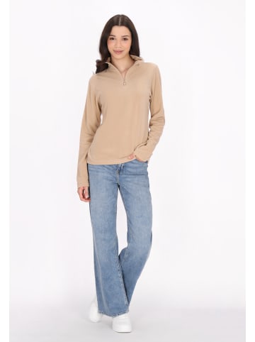 Damen Fleecepullover in Beige
