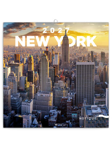Wandkalender 2027 mit 6-sprachigem Kalendarium in New York - 30 x 30 cm
