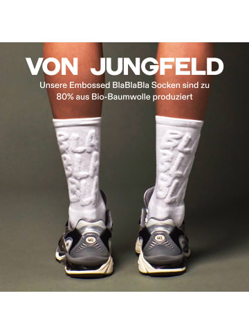 Crew-Socken Embossed in BlaBlaBla - Pure White